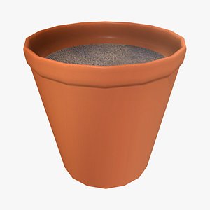 Classic Brown Plant Pot 3D model