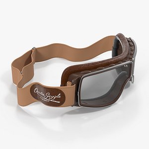 3D retro pilot goggles brown