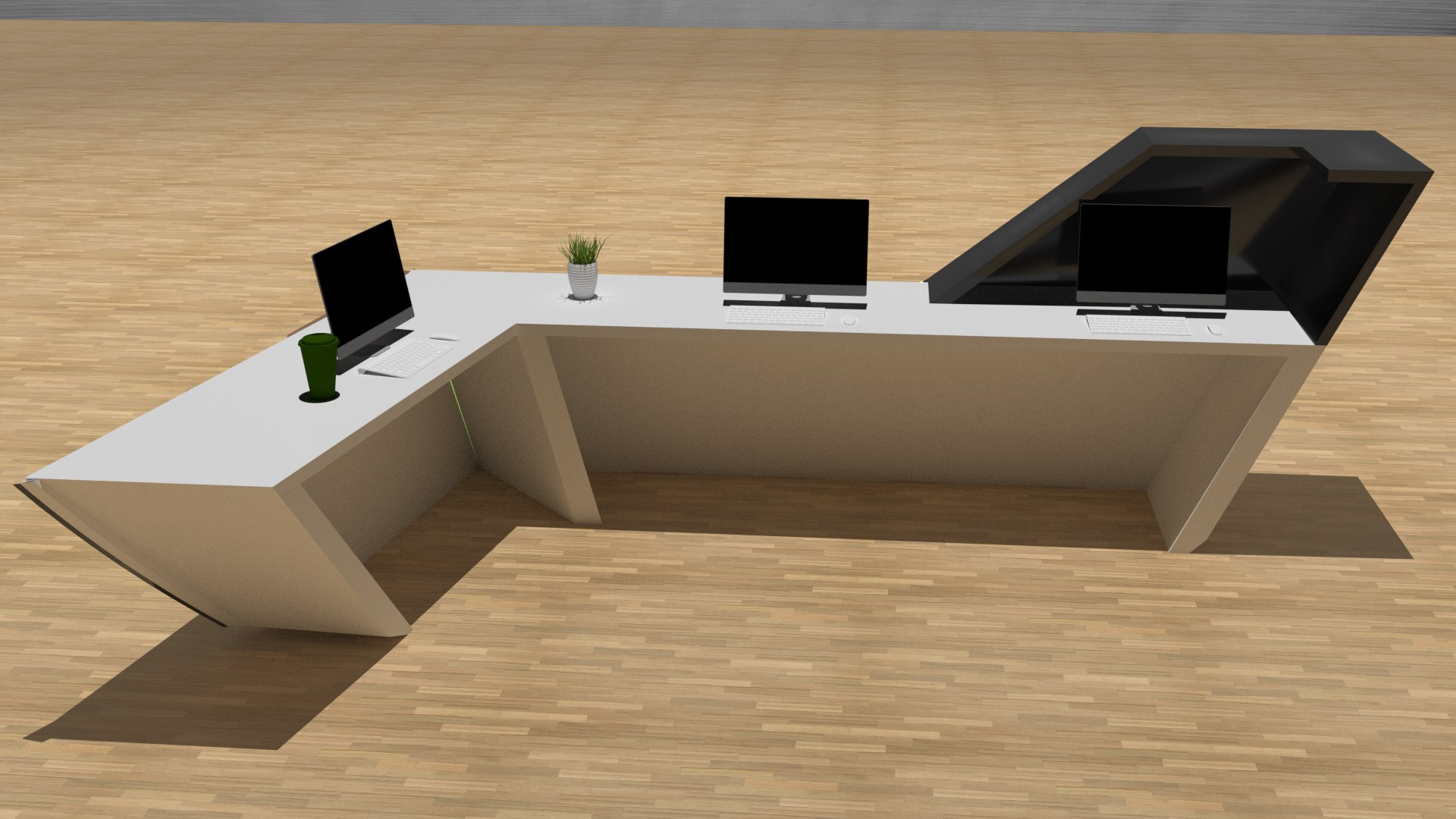 3D Elegant Reception Desk Table - TurboSquid 2143260