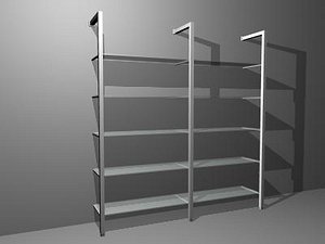 3d model metal glass shelves