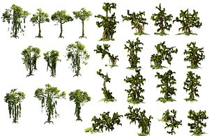 Jungle  Tropical Forest Mega Pack - 26 High-Quality Trees 3D model
