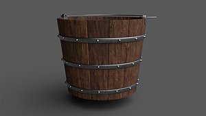 Wooden Bucket 3D model