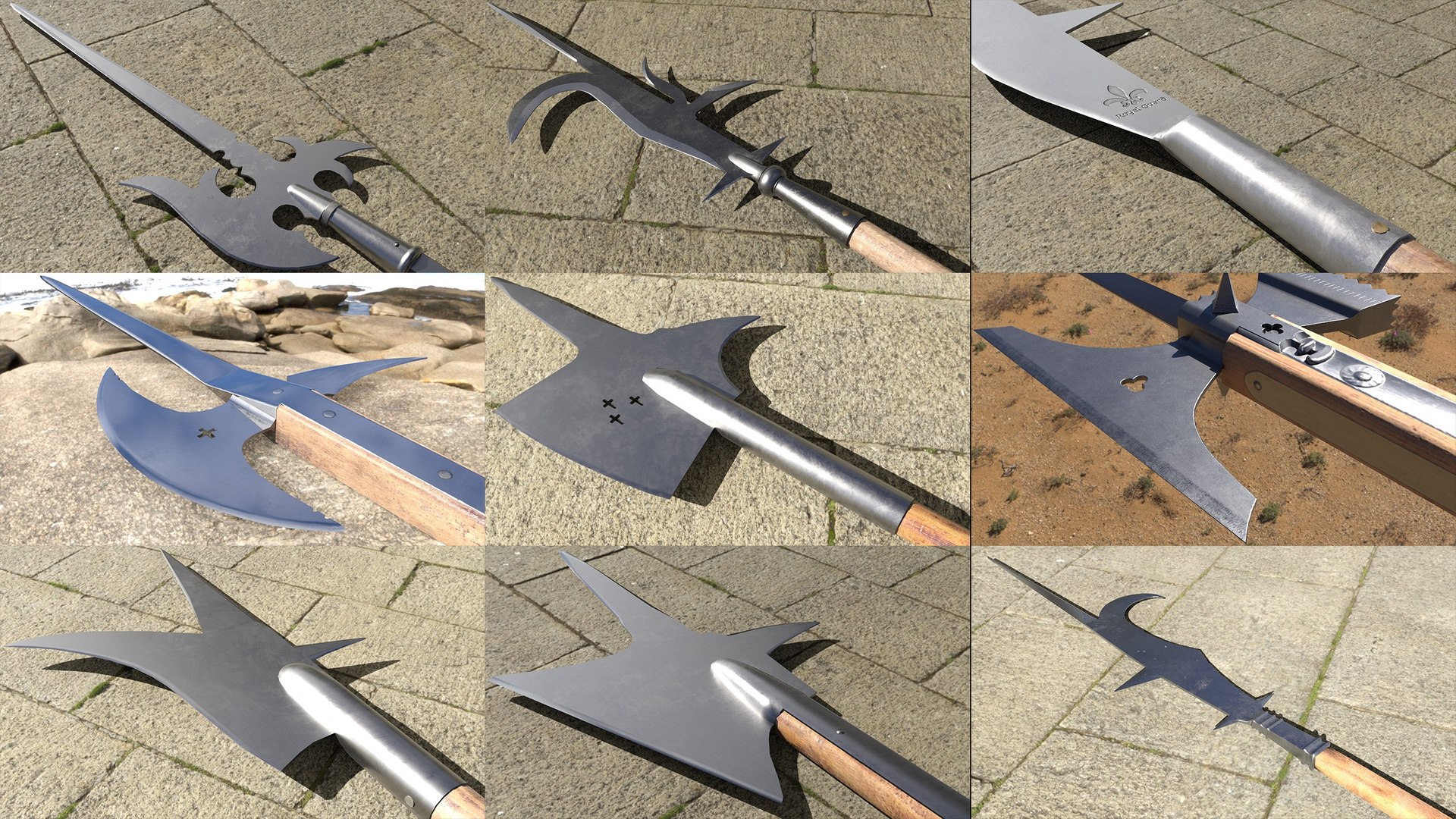 Medieval Polearms model https://p.turbosquid.com/ts-thumb/rJ/8jcXmY/qY/1/jpg/1618336481/1920x1080/fit_q87/9e26dbfe47d2241f84f0deff09d02add2fe62a3f/1.jpg