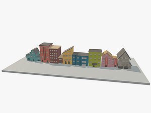 set of cartoon houses