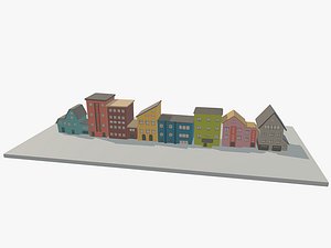 set of cartoon houses