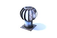 Low Poly Industrial Roof Turbine