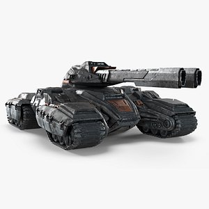 Fantastic Combat Tank Damaged 3D