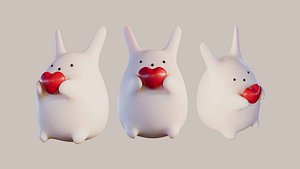 3D model Valentine Cute Rabbit