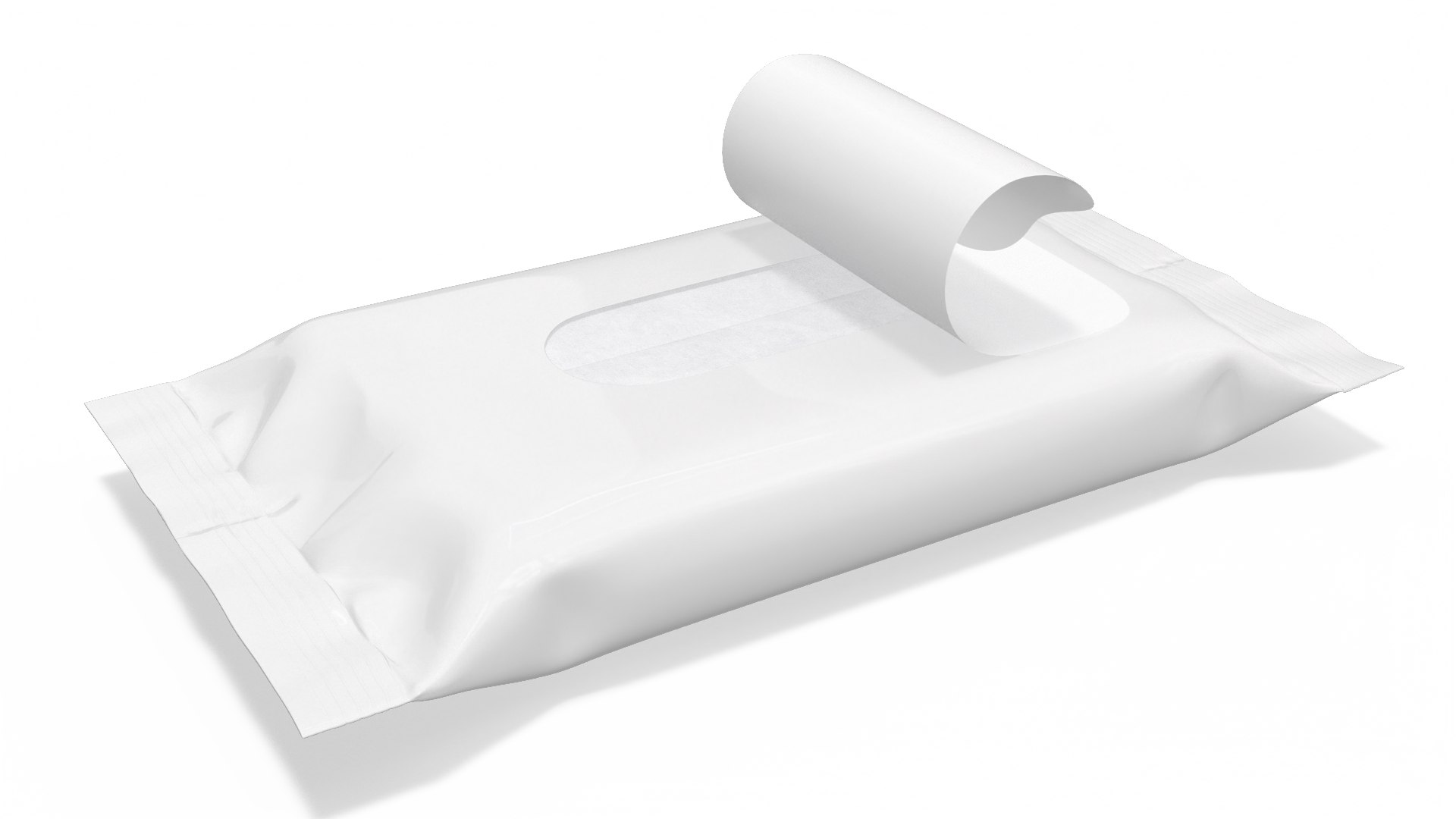 Small Package Wet Wipes with Open Label 3D model preview