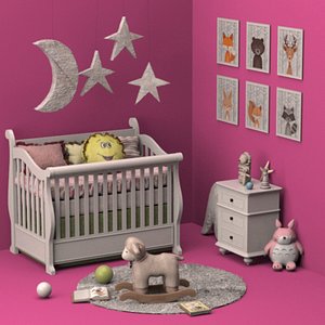 real kids bedroom interior 3D model
