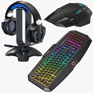 Three Detailed Gaming Equipment