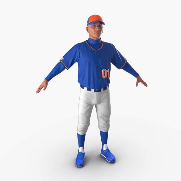 3d model baseball player generic 3