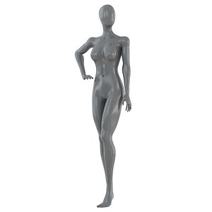 3D Female gray mannequin 86 model