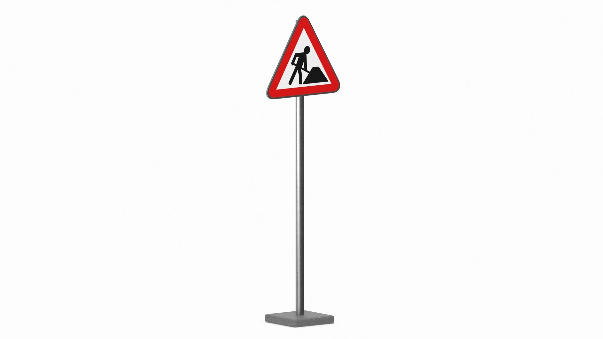 Road Sign Road Work 3D model preview
