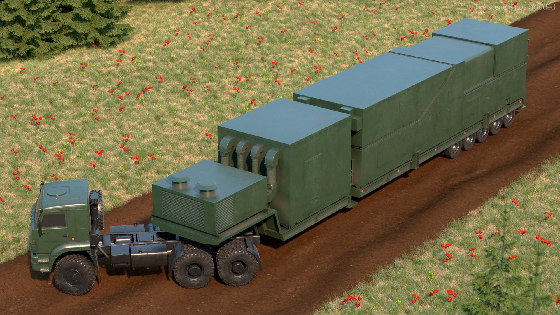 Peresvet Combat Laser Complex Rigged for Maya 3D model preview