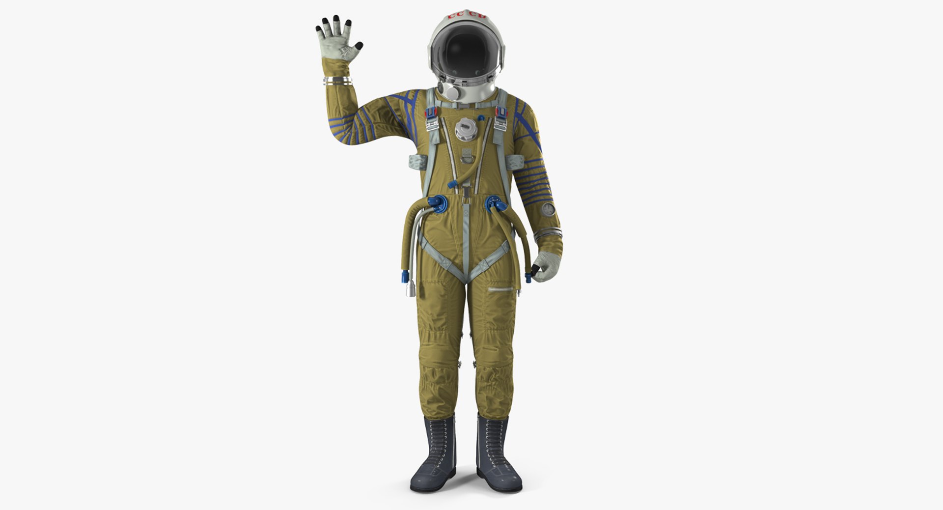 USSR Space Suit Strizh with SK-1 Helmet Rigged for Maya 3D Model 3D model preview