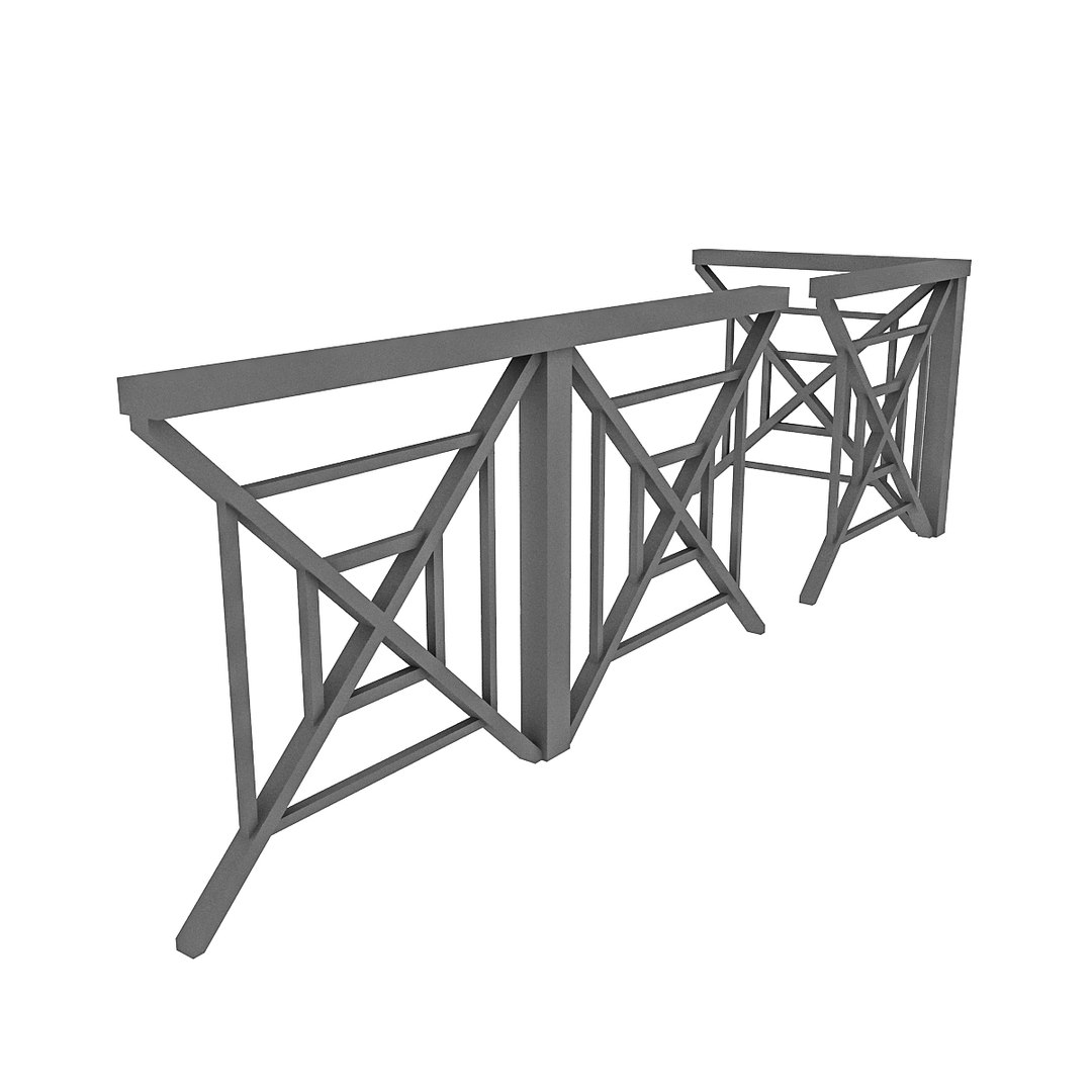 Black Railing Modular 3D Model - TurboSquid 1446259
