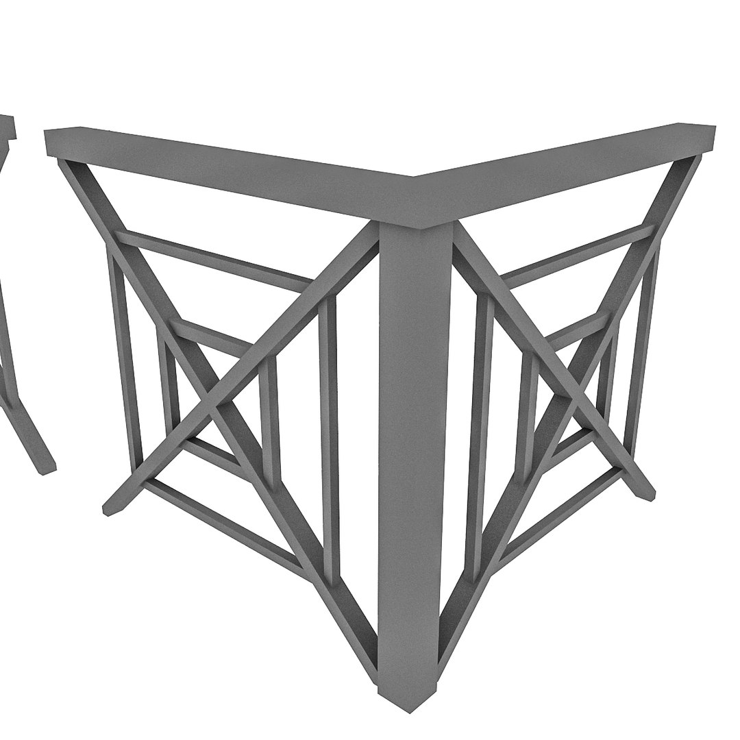 Black Railing Modular 3D Model - TurboSquid 1446259