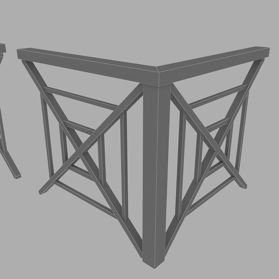 Black Railing Modular 3D Model - TurboSquid 1446259