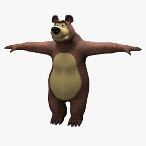 3D Cute Stylized Bear Low Poly Animal Model model