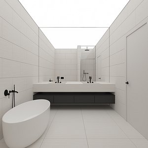 3D Atlas Master Bathroom Interior Design Scene