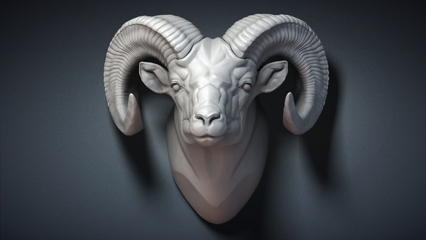 3D sheep ram animal head model - TurboSquid 1650299