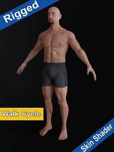 3D Male Character -Rigged+SkinShader