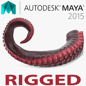 Octopus Tentacle Rigged for Maya