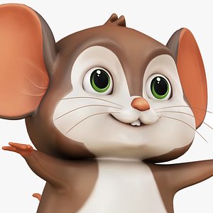 Cartoon Mouse Brown 3D model