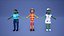 6 personnages de dessin animé Zombie APOCALYPSE avec Rig et Blendshapes Pack