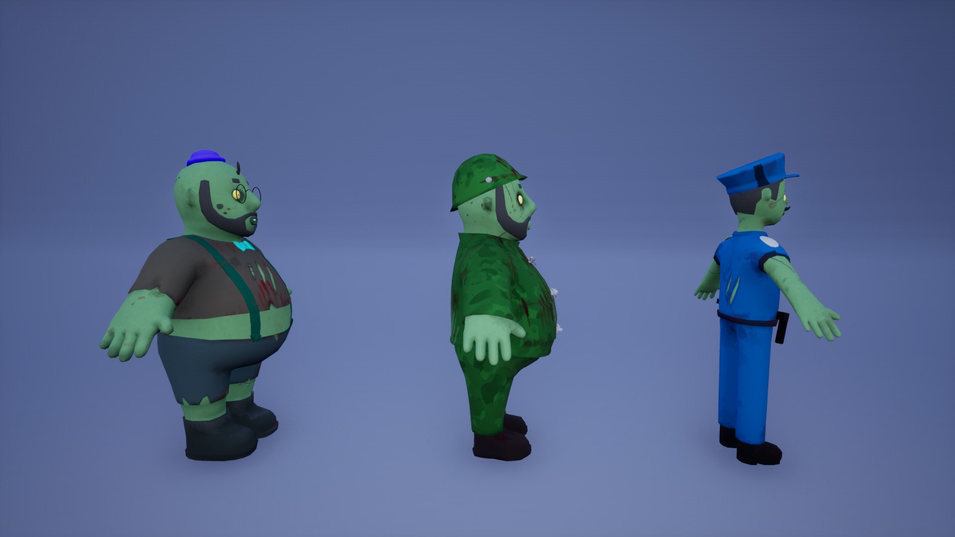 6 Cartoon Zombie APOCALYPSE Characters with Rig and Blendshapes Pack model https://p.turbosquid.com/ts-thumb/rK/6QU0wB/ZM/3/jpg/1734529681/1920x1080/fit_q87/ef8db87492faa7fd82780e65a72dac618b931335/3.jpg