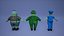 6 personnages de dessin animé Zombie APOCALYPSE avec Rig et Blendshapes Pack