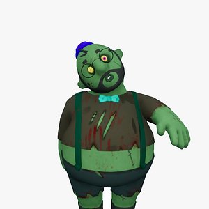 6 Cartoon Zombie APOCALYPSE Characters with Rig and Blendshapes Pack model