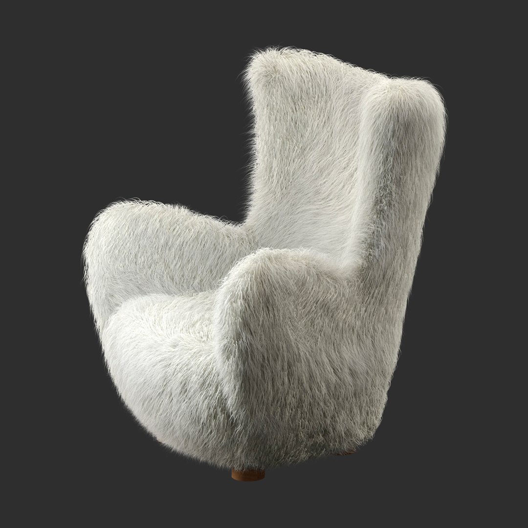 3D Bozzi Mongolian Sheepskin Chair Cb2 - TurboSquid 1756546