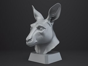 Kangaroo Bust - Animal Figurine