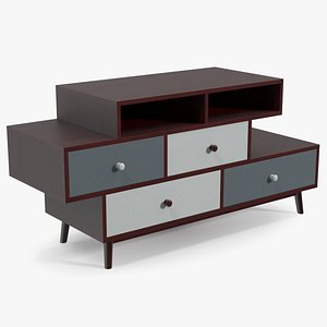 3D Irvine Sideboard Dark Brown model
