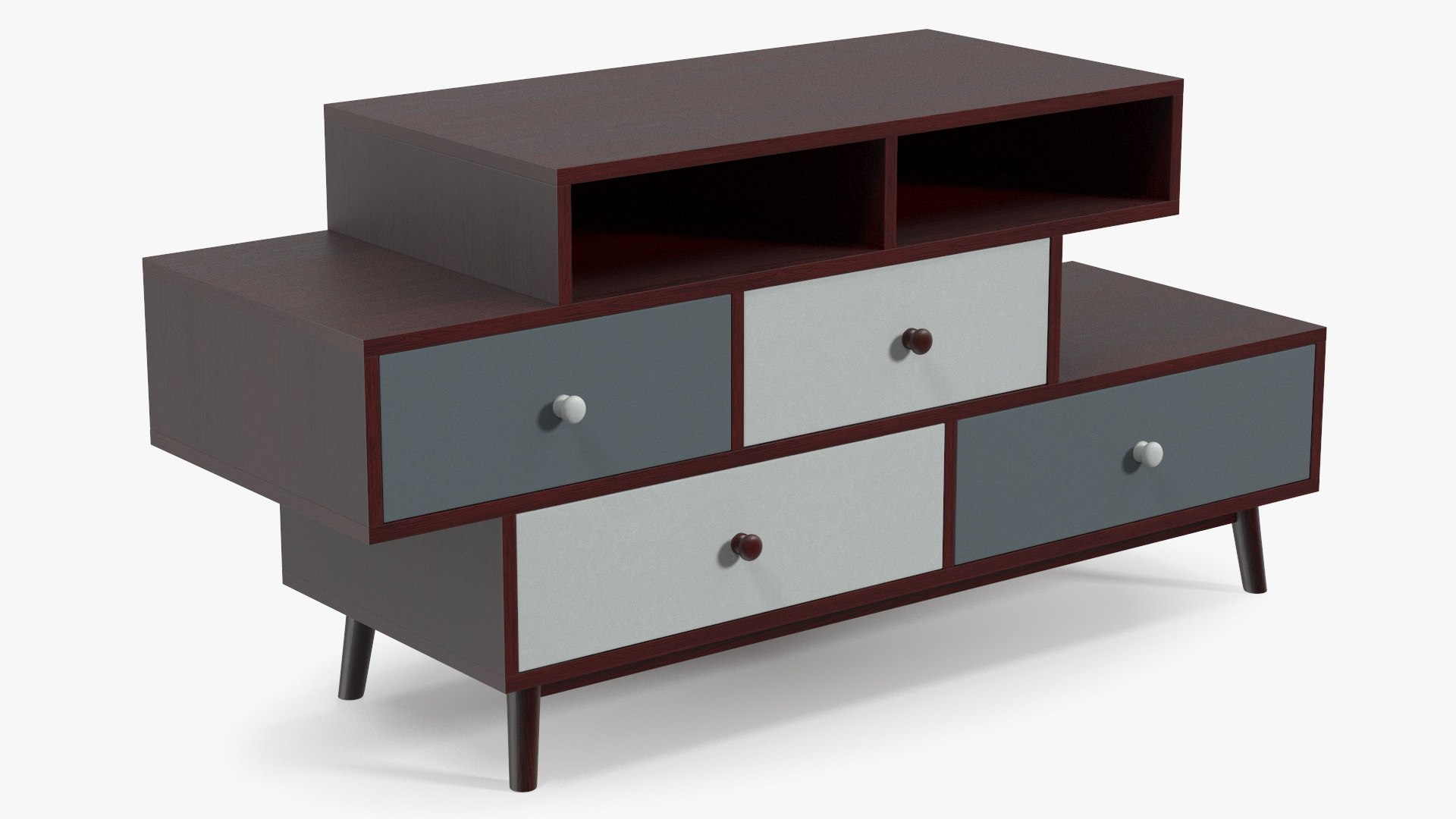 Irvine Sideboard Dark Brown 3D model preview
