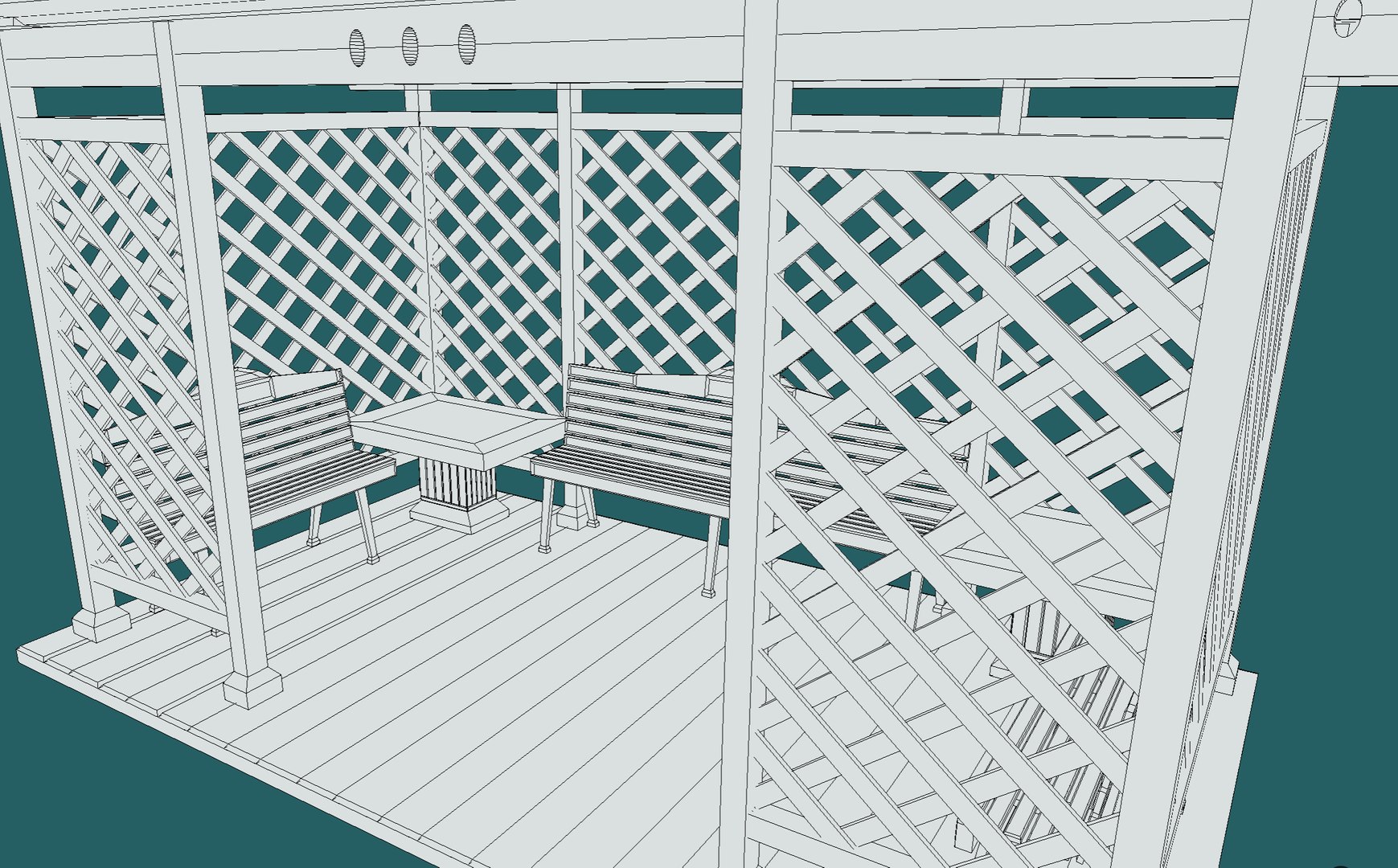 3D Model Pavilion Wooden For Park Garden - TurboSquid 2015375
