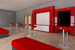 3D red office