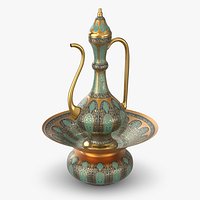 Traditional Arabic Jug with Serving Bowl