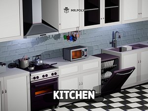 Low Poly Kitchen 3D model