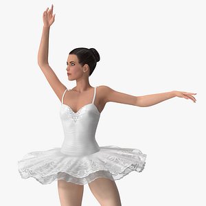 Ballet Dancer in Tutu Outfit Rigged for Maya