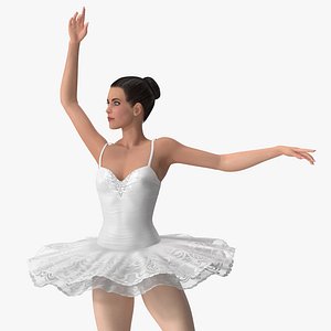 Ballet Dancer in Tutu Outfit Rigged for Maya