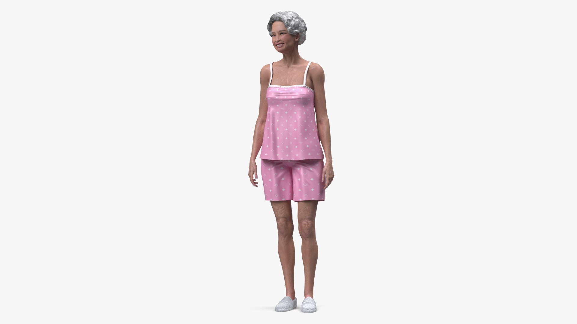 Korean Woman in Nightwear Standing 3D model preview