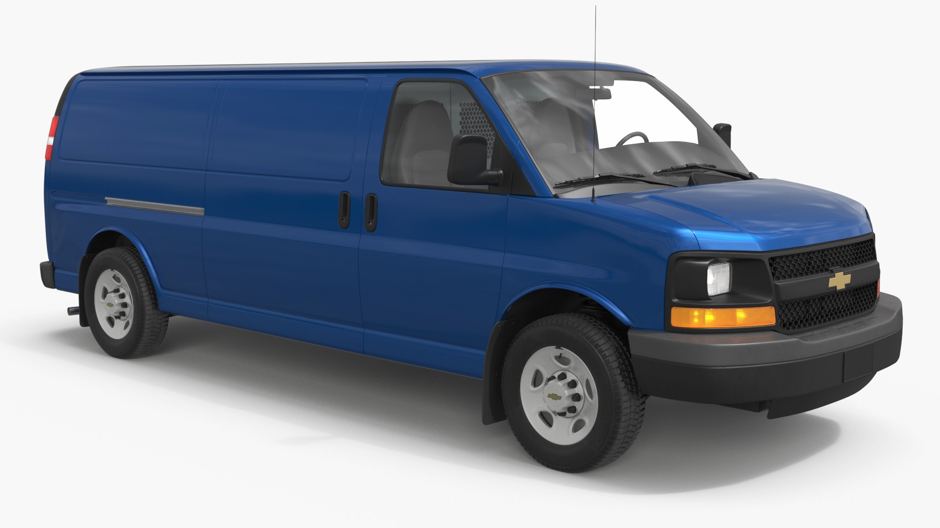 Panel Delivery Van 2016 Chevrolet Express 3500 Blue Simplified 3D model preview