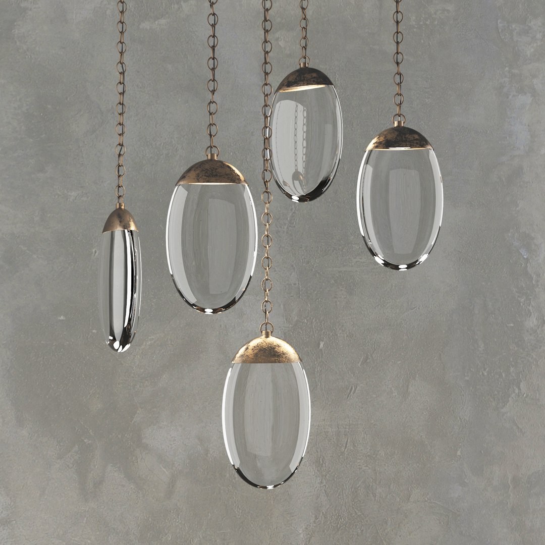 Ochre Celestial Pebble Pendant Model TurboSquid 1399710