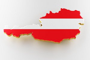 3D model austria flag land plot