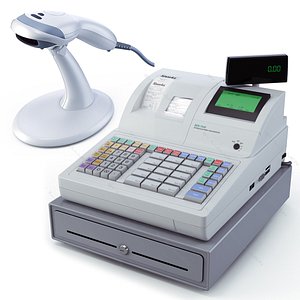 cash register scanner bar 3d model