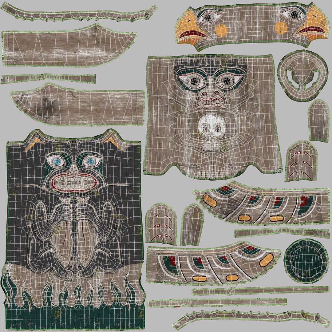 Totem Pole PBR 3D https://p.turbosquid.com/ts-thumb/rK/nMaN0I/1f/uv/png/1625313789/1920x1080/fit_q87/d55d32dbf7b9db9ecfa7b4dadaaf8a7cec25d7dd/uv.jpg