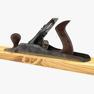 Wood Plane with Board 3D Model